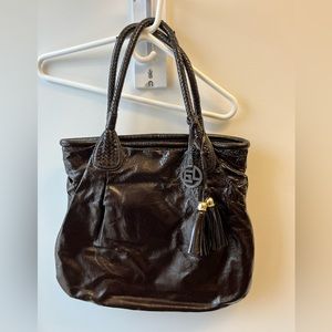 Elliott Lucca Brown Patton Leather Handbag